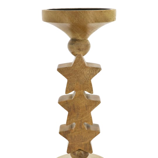 Wooden Star Pillar Candle Holder by Celebrate It™